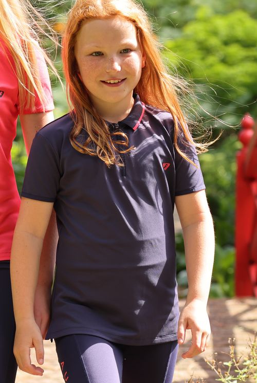 Shires Aubrion Kids' Poise Tech Polo - Navy