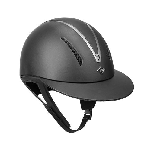 IRH F1 Wide Brim Helmet - Black Leather/Gloss Black