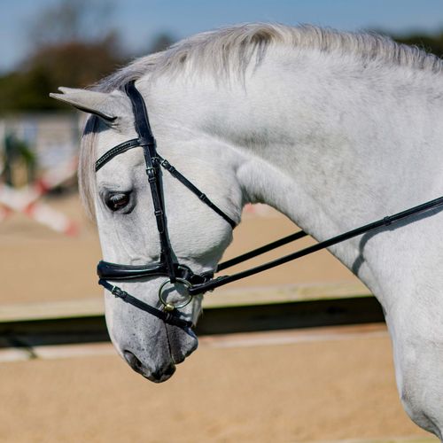 M. Toulouse Elevation Dressage Snaffle Bridle - Black