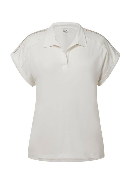EQL Women's Bit of Luxe Polo Shirt - Soft White