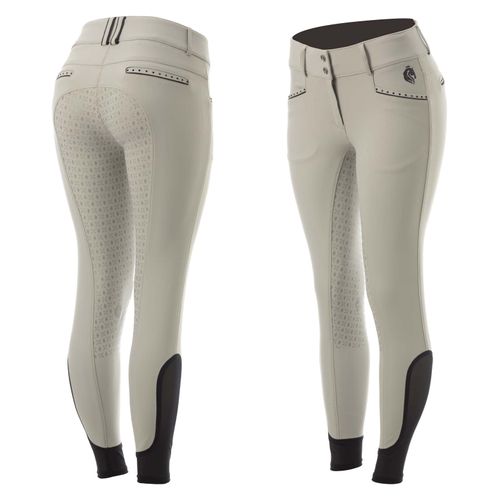 Equinavia Women's Victoria Silicone Full Seat Breeches - Paloma Tan/Black