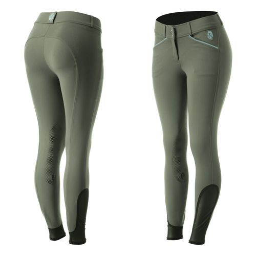 Equinavia Women's Astrid Silicone Knee Patch Breeches - Agave Green/Green