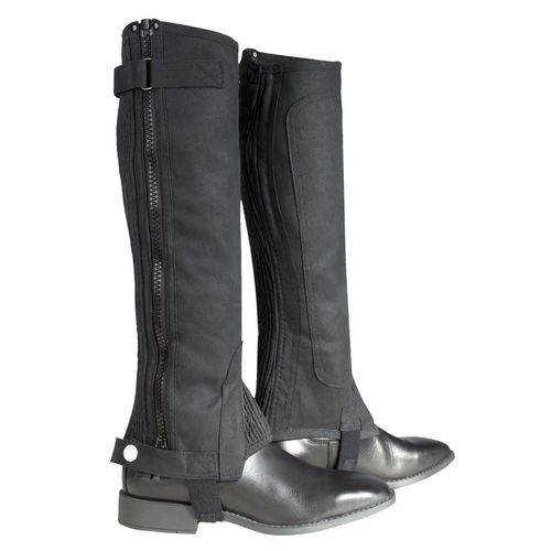 Horze Kids' Ribbed Amara Half Chaps - Black