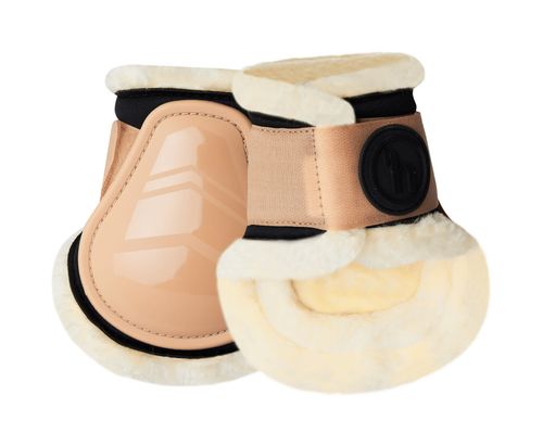 Horze Caliber Faux Fur Fetlock Boots - Biscuit Brown