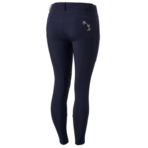 READY TO SHIP: Horze Women's Kaitlin Knee Patch Breeches - EU 38/US 26 - Peacoat Dark Blue