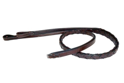 Nunn Finer Round Raised Fancy Stitched Laced Reins - Havana