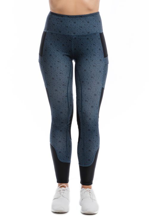Horseware Women's Knee Patch Riding Tights - Navy Dot