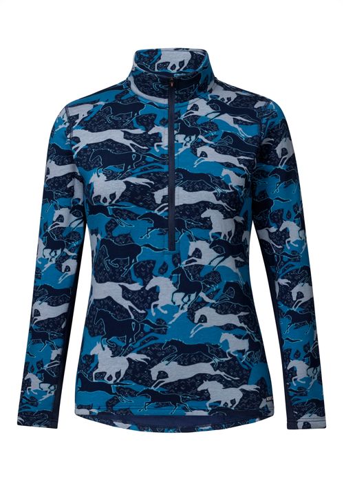 Kerrits Women's Plush Printed Fleece Half Zip - Night Sky Gallop