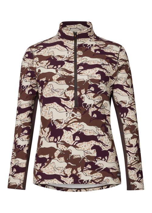 Kerrits Women's Plush Printed Fleece Half Zip - Vineyard Gallop