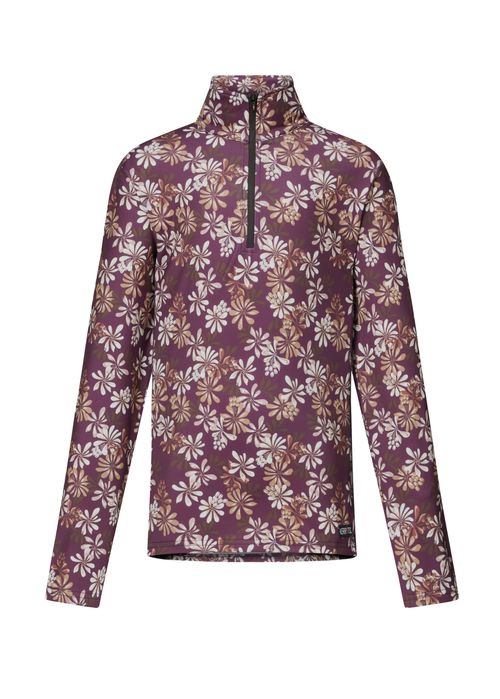 Kerrits Kids' On Course Quarter Zip Fleece Tech Top - Vineyard Autumn Bouquet