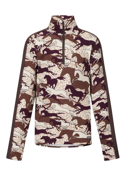 Kerrits Kids' Plush Printed Fleece Half Zip - Vineyard Gallop