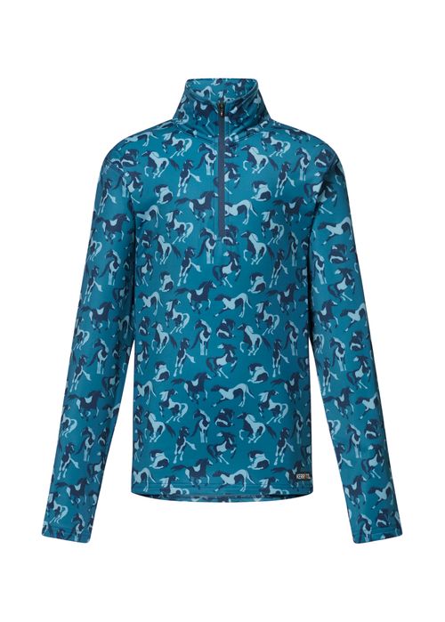 Kerrits Kids' On Course Quarter Zip Fleece Tech Top - Atlantic Mod Mares