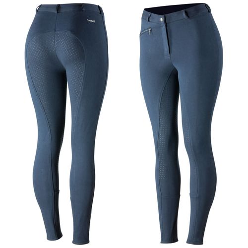 BARN BUSTER: Horze Women's Active Full Seat Breeches - EU 38/US 26 - Peacoat Dark Blue