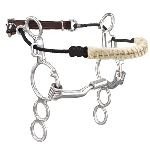 Myler 6" 3 Ring Combination Bit Low Port Comfort Snaffle MB 04 - Natural Rawhide