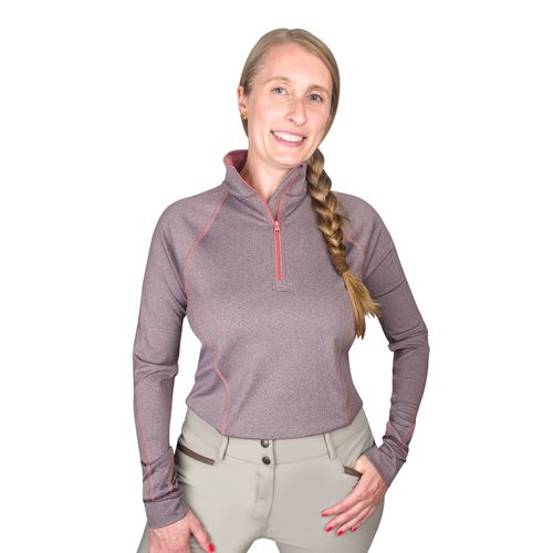 Ovation Women's Core Half Zip Long Sleeve Top - Deepest Plum