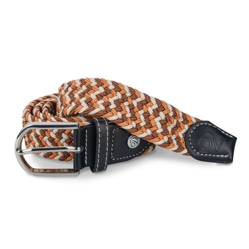 Ovation Women's Braided Stretch Belt - Gold Finch Muted Saffron Cinamon