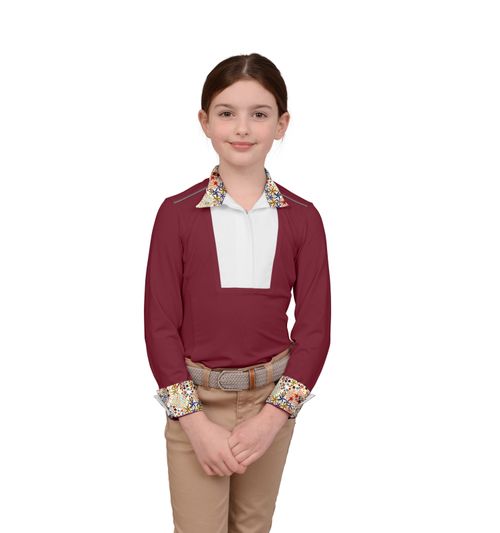 Chestnut Bay Kids' SkyCool Liberty Long Sleeve Show Shirt - Barn Red