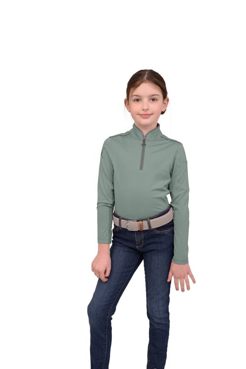 Chestnut Bay Kids' Performance Rider SkyCool Long Sleeve Shirt - Sage