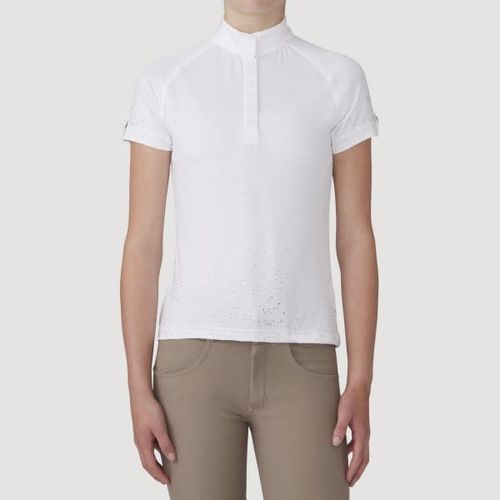Romfh Women's Short Sleeve Sparkle Show Shirt - White Sparkle