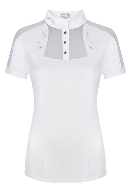 READY TO SHIP: Fair Play Women's Lorella Short Sleeve Competition Shirt - EU 40/US 10 - White