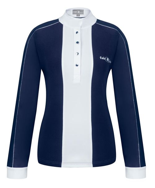 READY TO SHIP: Fair Play Women's Claire Long Sleeve Competition Shirt - EU 40/US 10 - Navy/White