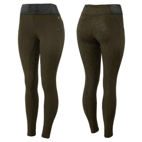 READY TO SHIP: Horze Women's Tights w/Black Glitter - EU 36/US 24 - Brown