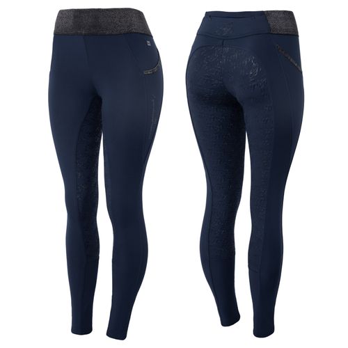 READY TO SHIP: Horze Women's Tights w/Black Glitter - EU 42/US 30 - Dark Blue