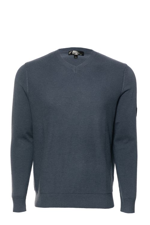 READY TO SHIP: Alessandro Albanese Men's Milano Classic V Neck Sweater - XX Large - Aviation Blue