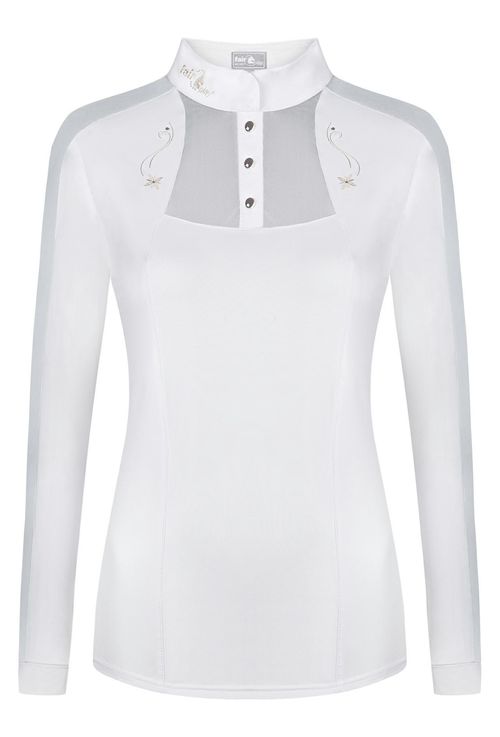 READY TO SHIP: Fair Play Women's Lorella Long Sleeve Competition Shirt - EU 46/US 16 - White
