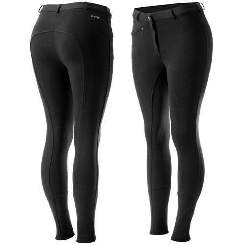 READY TO SHIP: Horze Women's Active Knee Patch Breeches - EU 34/US 22 - Black