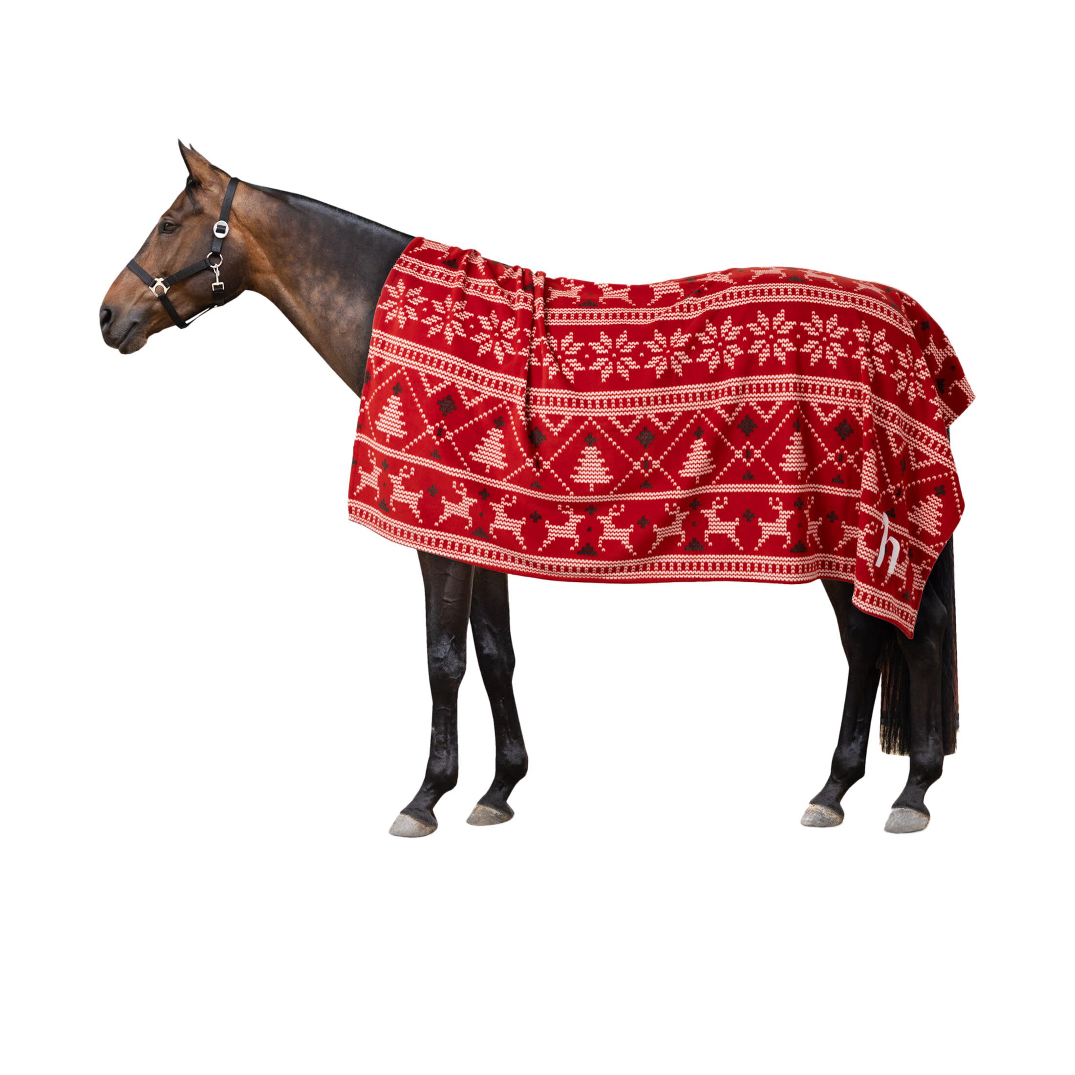 Horze Santa Christmas Throw Blanket - Red - Horze-50A08FR-RE