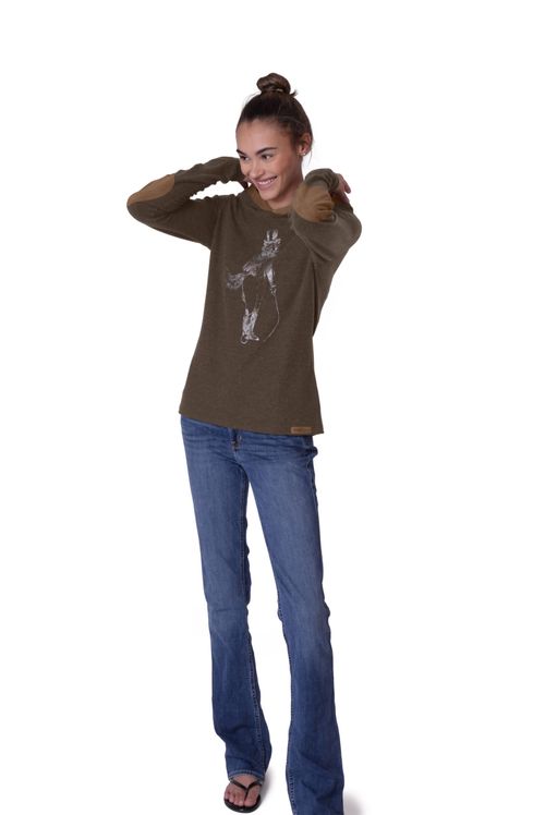 READY TO SHIP: Chestnut Bay Women's Rider Lounge Hoodie - Medium - Dark Truffle Artful Dodger