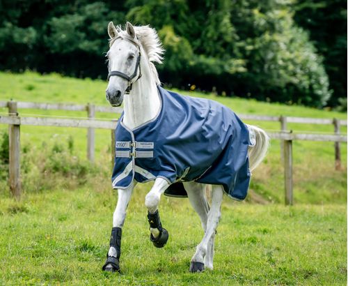 Amigo Bravo 12 Turnout w/Leg Arches 0g - Navy/Titanium Grey/Silver