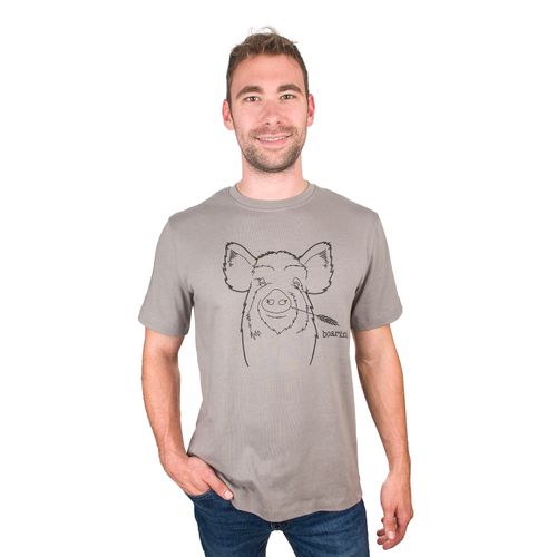 Centaur Ranch Men's Short Sleeve Farm Tee - Heather Stone Boaring
