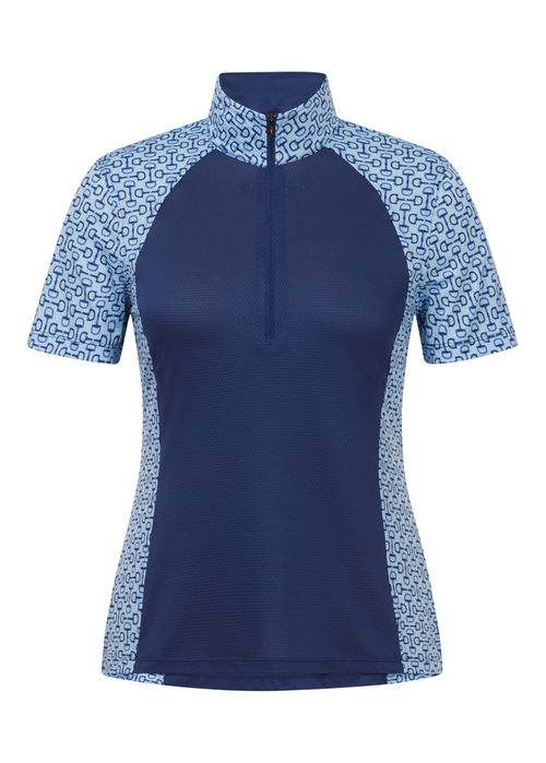 Kerrits Women's Tempe Ice Fil Short Sleeve Shirt - Lapis/Skyline Bit Of Color