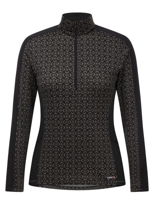 Kerrits Women's Breeze Ice Fil Long Sleeve Shirt - Black/Connect The Bits