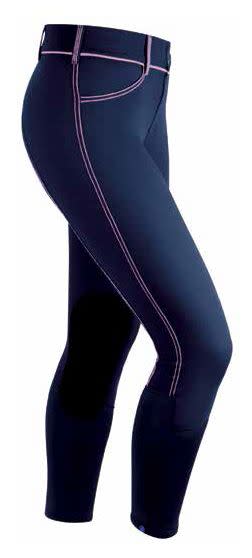 READY TO SHIP: Irideon Women's Zanzibar Knee Patch Breeches - 24 - Navy/Pink