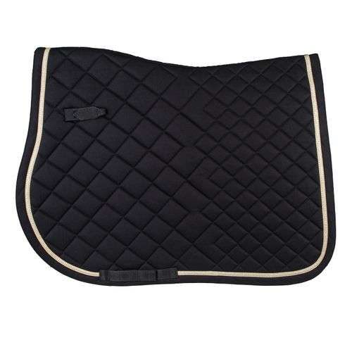 Romfh Glitter Trim AP Saddle Pad - Black/Black Gold Trim