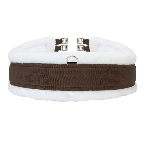 Shires Fleece Lined Girth - Brown/White