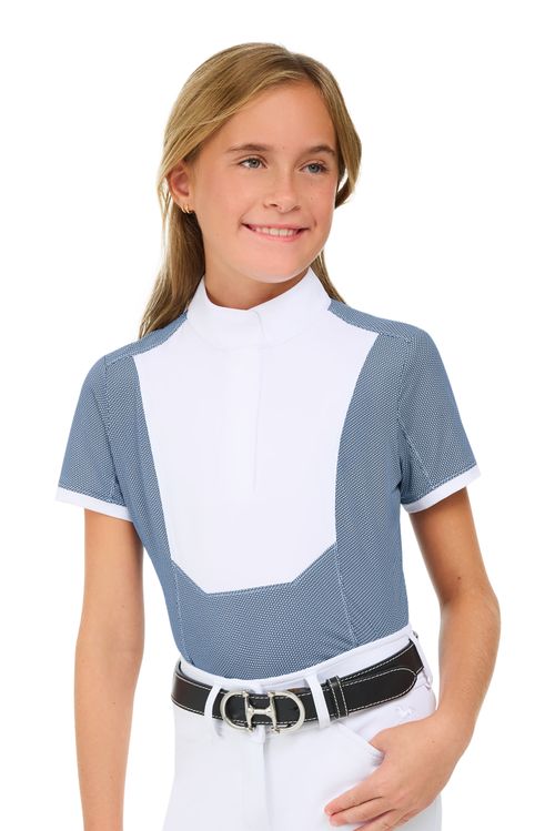 RJ Classics Kids' Tessa Jr Short Sleeve Show Shirt - Blue Petal Dots