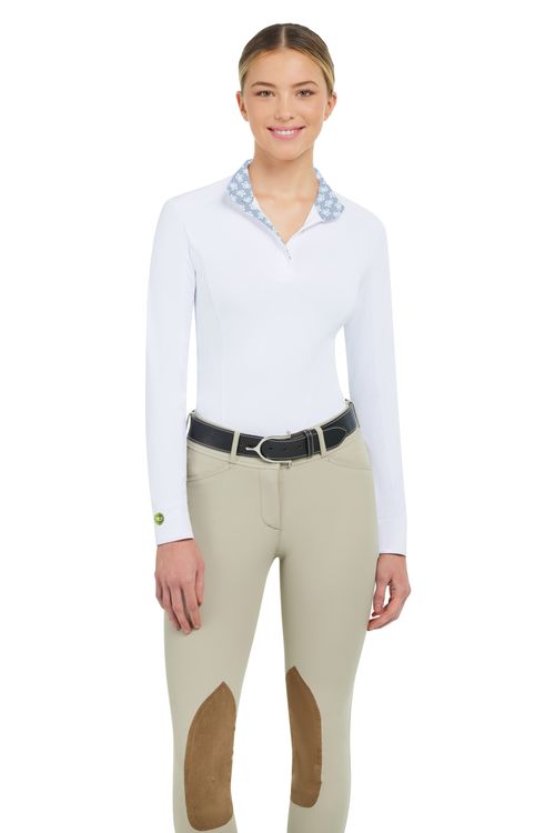 RJ Classics Women's Tori Long Sleeve Show Shirt - White/Charlie's Turtles