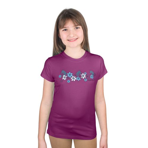 Equistar Kids' Short Sleeve Graphic Tee - Pinky Purple Floral Horse
