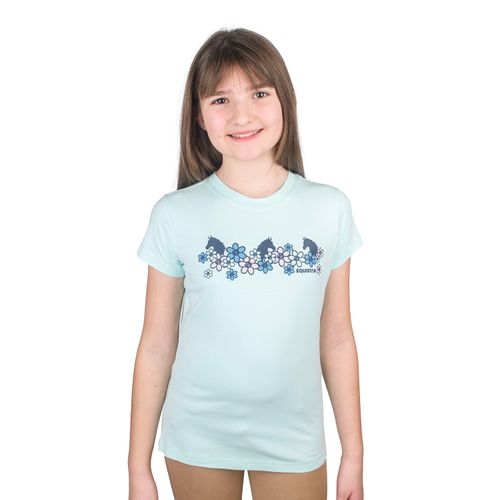 Equistar Kids' Short Sleeve Graphic Tee - Pool Floral Horse