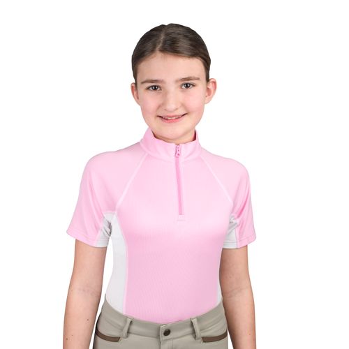 Ovation Kids' 1/4 Zip Short Sleeve Sun Shirt - Pink