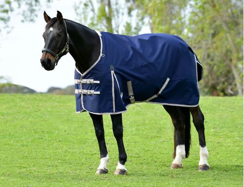 Weatherbeeta Comfitec Essential Plus Standard Neck Lite - Navy/Silver/Red