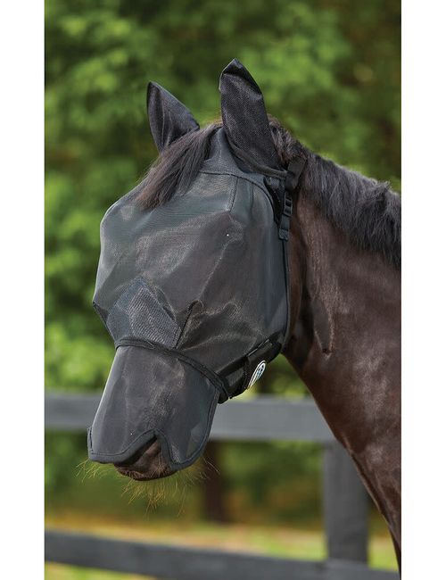 Weatherbeeta Comfitec Double Dart Deluxe Fly Mask w/Ears and Nose - Black