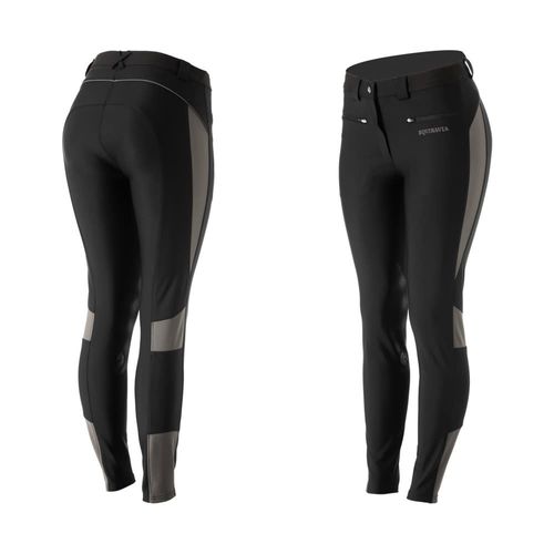 Equinavia Women's Hanna Knee Patch Breeches - Black/Grey