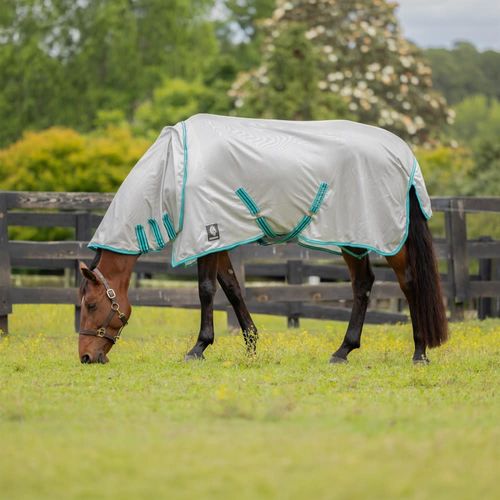 Equinavia Brisk Fly Sheet w/Detachable Neck - Silver Grey/Turquoise