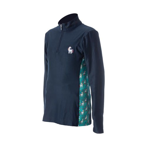 Equinavia Kids' Lena Long Sleeve Quarter Zip Shirt - Navy