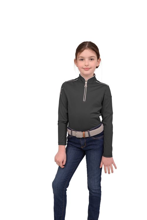 Chestnut Bay Kids' Performance Rider SkyCool Long Sleeve Shirt - Raven